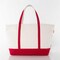 Large Classic Tote -- 18 oz. Heavyweight Durable Canvas -- Natural Canvas & Red Color